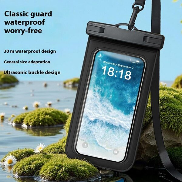 Διάφανη Αδιάβροχη Θήκη Κινητού PVC IPX8 (έως 7") - Μωβ - Image 2