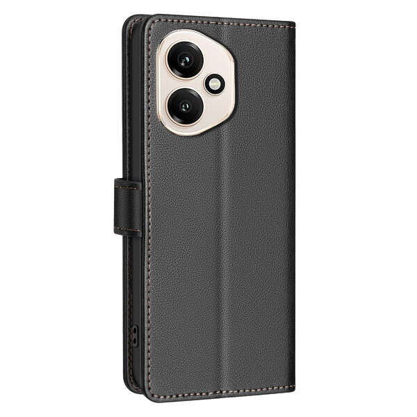 Θήκη Honor 400 5G BINFEN COLOR Leather Wallet series 12 με βάση στήριξης, υποδοχές καρτών και μαγνητικό κούμπωμα μαύρο - Image 3