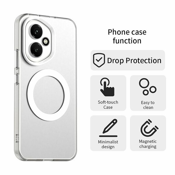 Θήκη Honor 400 5G Mad Mask Anti-Slip Sockproof συμβατό με MagSafe φορτιστή Transparent Πλάτη TPU λευκό - Image 5