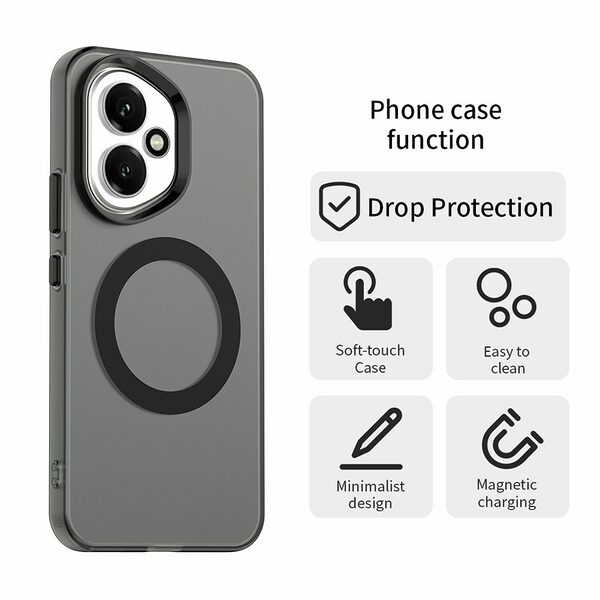 Θήκη Honor 400 5G Mad Mask Anti-Slip Sockproof συμβατό με MagSafe φορτιστή Transparent Πλάτη TPU μαύρο - Image 5
