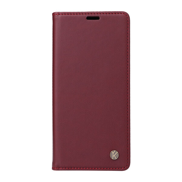 Θήκη Honor 400 5G YIKATU Folio Series με βάση στήριξης, υποδοχή καρτών και μαγνητικό κούμπωμα Flip Wallet από συνθετικό δέρμα και TPU μπορντό / κόκκινο - Image 5