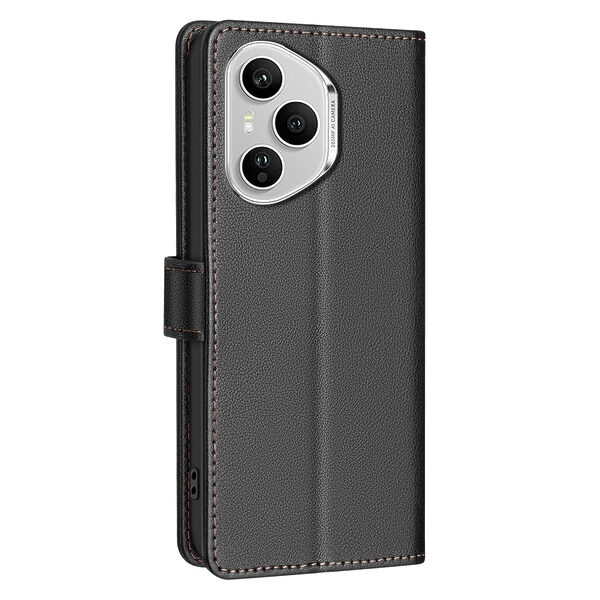 Θήκη Honor 400 Pro 5G BINFEN COLOR Leather Wallet series 12 με βάση στήριξης, υποδοχές καρτών και μαγνητικό κούμπωμα μαύρο - Image 3