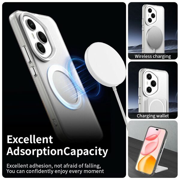 Θήκη Honor 400 Pro 5G Mad Mask Anti-Slip Sockproof συμβατό με MagSafe φορτιστή Transparent Πλάτη TPU λευκό - Image 2