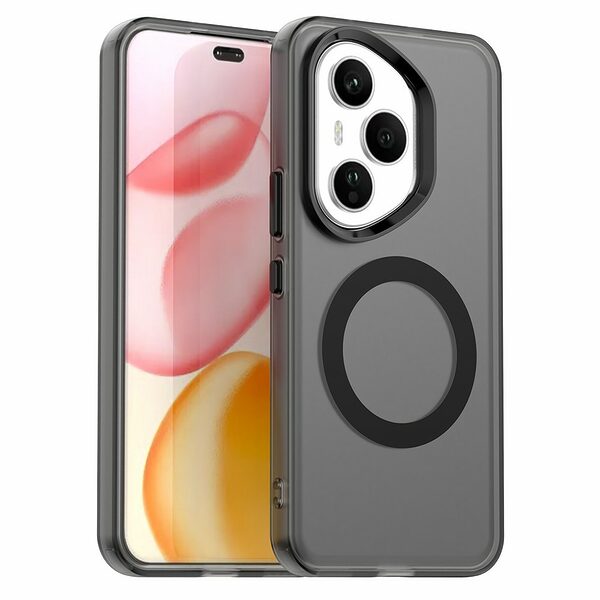 Θήκη Honor 400 Pro 5G Mad Mask Anti-Slip Sockproof συμβατό με MagSafe φορτιστή Transparent Πλάτη TPU μαύρο