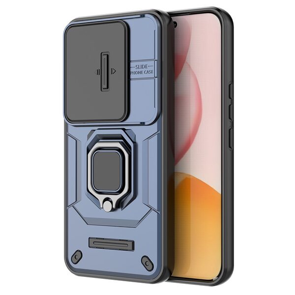 Θήκη Honor 400 Pro 5G Mad Mask Camshield Armor Guard v3 Πλάτη με προστασία για την κάμερα, Kickstand και Βάση στήριξης από σκλήρό Premium TPU μπλε - Image 5