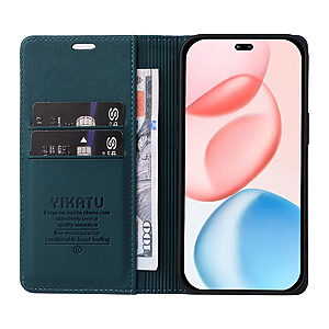 υποδοχή καρτών και μαγνητικό κούμπωμα Flip Wallet από συνθετικό δέρμα και TPU πράσινο