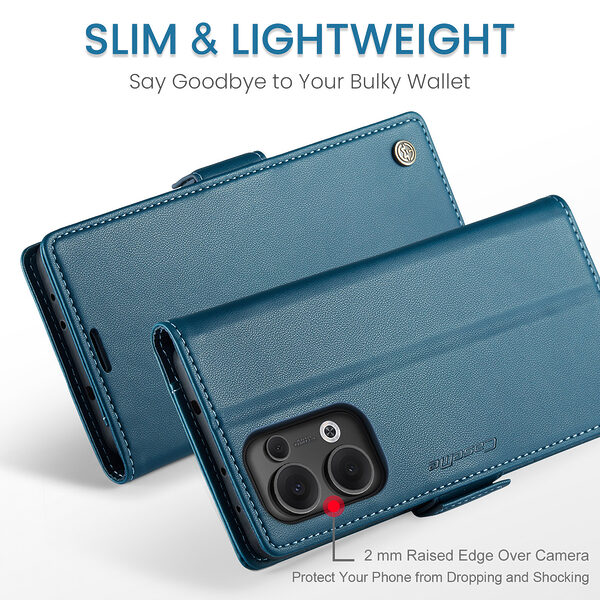 Θήκη Oppo Reno13 5G CASEME 023 Series Πορτοφόλι με βάση στήριξης, υποδοχές καρτών και μαγνητικό κούμπωμα από συνθετικό δέρμα και TPU μπλε - Image 5