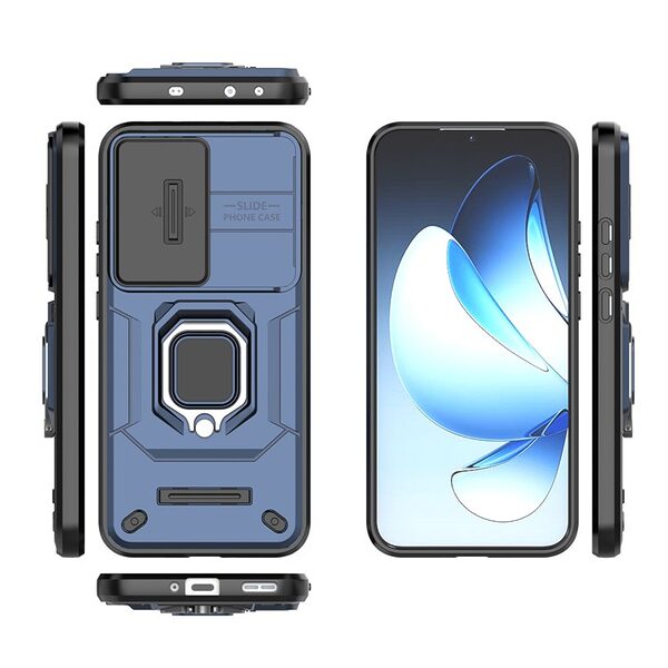 Θήκη Oppo Reno13 5G Mad Mask Camshield Armor Guard v3 Πλάτη με προστασία για την κάμερα, Kickstand και Βάση στήριξης από σκλήρό Premium TPU μπλε - Image 4