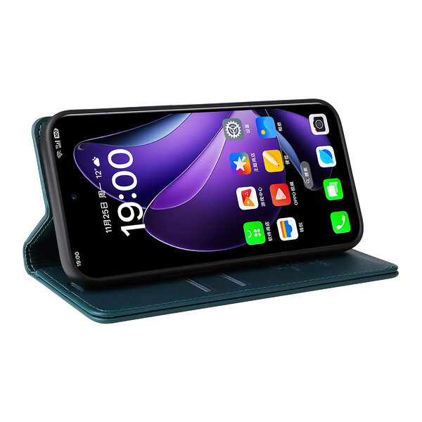 Θήκη Oppo Reno13 5G YIKATU Folio Series με βάση στήριξης, υποδοχή καρτών και μαγνητικό κούμπωμα Flip Wallet από συνθετικό δέρμα και TPU πράσινο - Image 5