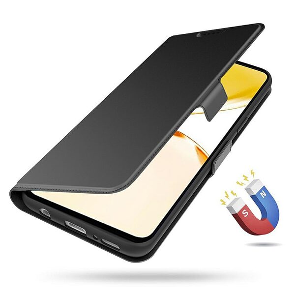 Θήκη Realme 14 5G / P3 5G OEM Skin Pro ultra thin V2 με βάση στήριξης, υποδοχή καρτών και μαγνητικό κούμπωμα Flip Wallet από συνθετικό δέρμα και TPU μαύρο - Image 4