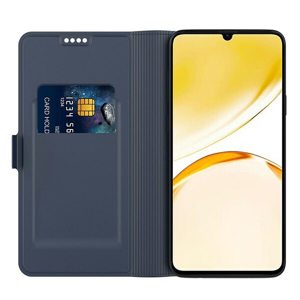 υποδοχή καρτών και μαγνητικό κούμπωμα Flip Wallet από συνθετικό δέρμα και TPU μπλε