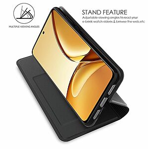 υποδοχή καρτών και μαγνητικό κούμπωμα Flip Wallet από συνθετικό δέρμα και TPU μαύρο