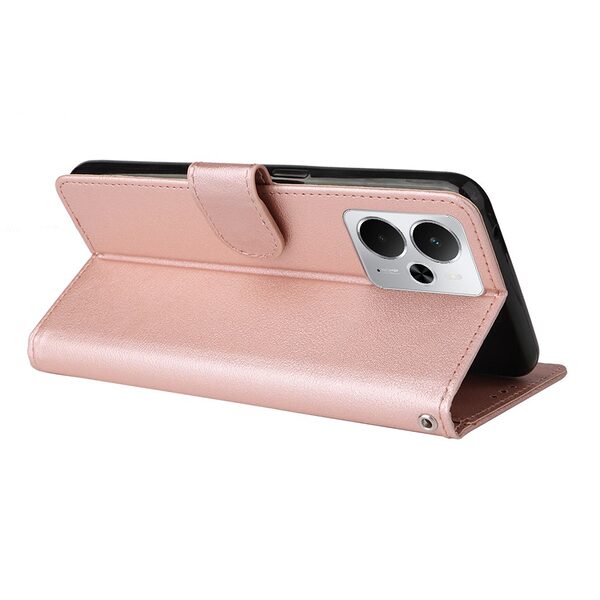 Θήκη Realme 14 5G / P3 5G Mad Mask PU Leather Series V3 με βάση στήριξης, υποδοχές καρτών και μαγνητικό κούμπωμα ροζ χρυσό - Image 3