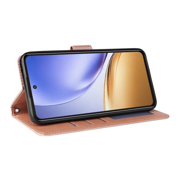Θήκη Realme 14 5G / P3 5G Mad Mask PU Leather Series V3 με βάση στήριξης, υποδοχές καρτών και μαγνητικό κούμπωμα ροζ χρυσό - Image 4