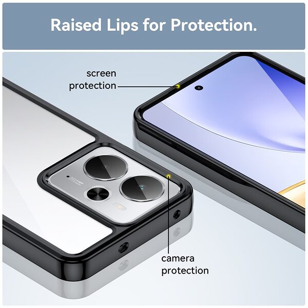 Θήκη Realme 14 5G / P3 5G OEM Sockproof ανθεκτική και ελαφριά με διάφανη Πλάτη και ενισχυμένες γωνίες TPU μαύρο - Image 5