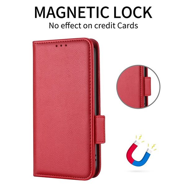 Θήκη Realme GT 7 5G / GT 7T 5G Mad Mask Leather Wallet handbag litchi με βάση στήριξης, υποδοχές καρτών και μαγνητικό κούμπωμα κόκκινο - Image 5