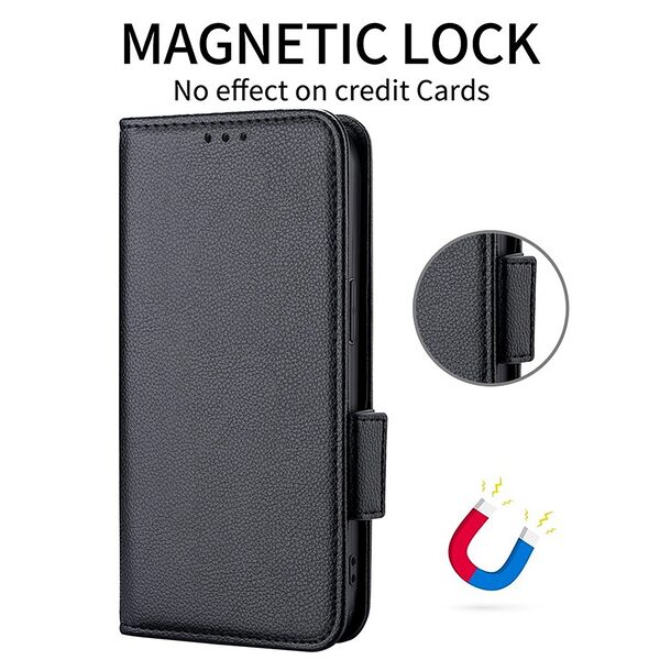 Θήκη Realme GT 7 5G / GT 7T 5G Mad Mask Leather Wallet handbag litchi με βάση στήριξης, υποδοχές καρτών και μαγνητικό κούμπωμα μαύρο - Image 5