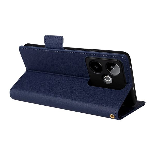 Θήκη Realme GT 7 5G / GT 7T 5G Mad Mask Leather Wallet handbag litchi με βάση στήριξης, υποδοχές καρτών και μαγνητικό κούμπωμα μπλε σκούρο - Image 3
