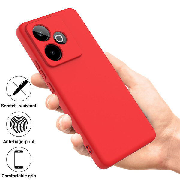 Θήκη Realme GT 7 5G / GT 7T 5G OEM Soft Liquid Silicone Πλάτη σιλικόνης με κορδόνι κόκκινο - Image 2