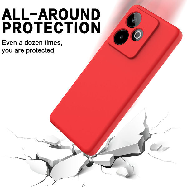 Θήκη Realme GT 7 5G / GT 7T 5G OEM Soft Liquid Silicone Πλάτη σιλικόνης με κορδόνι κόκκινο - Image 5