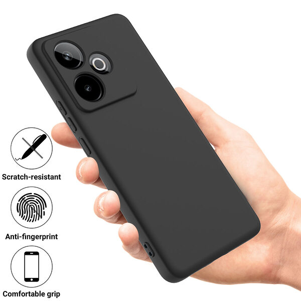 Θήκη Realme GT 7 5G / GT 7T 5G OEM Soft Liquid Silicone Πλάτη σιλικόνης με κορδόνι μαύρο - Image 2