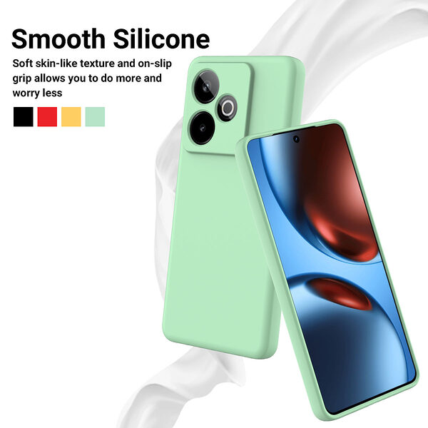 Θήκη Realme GT 7 5G / GT 7T 5G OEM Soft Liquid Silicone Πλάτη σιλικόνης με κορδόνι πράσινο - Image 3