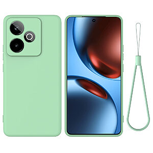 Θήκη Realme GT 7 5G / GT 7T 5G OEM Soft Liquid Silicone Πλάτη σιλικόνης με κορδόνι πράσινο