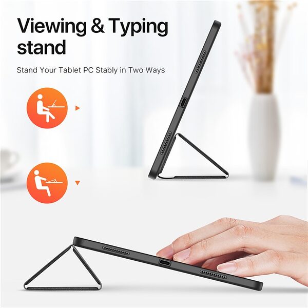 Θήκη iPad Air (2024) 13" / iPad Air (2025) 13" DUX DUCIS Domo Series Tri-Fold με ειδική θέση για πενάκι και ενισχυμένη εσωτερική πλάτη μαύρο - Image 5