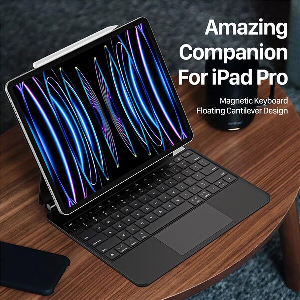 Θήκη iPad Air (2024) 13" / iPad Air (2025) 13" DUX DUCIS Floating Magnetic Θήκη Πληκτρολογίου με bluetooth, Δερμάτινη, Αιωρούμενη Βάση μαύρο - Image 4