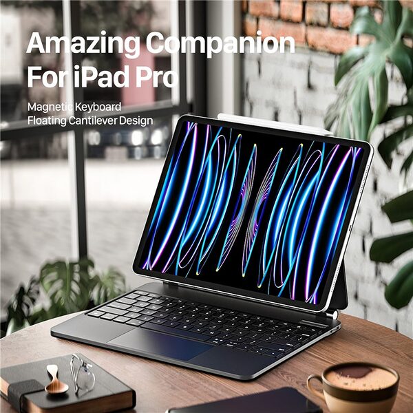 Θήκη iPad Air (2024) 13" / iPad Air (2025) 13" DUX DUCIS Floating Magnetic Θήκη Πληκτρολογίου με bluetooth, Δερμάτινη, Αιωρούμενη Βάση μαύρο - Image 5
