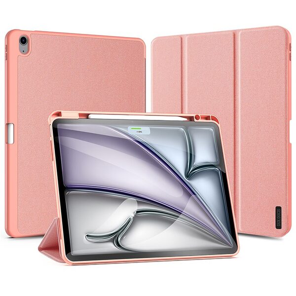 Θήκη iPad Air (2024) 13" / iPad Air (2025) 13" DUX DUCIS Domo Series Tri-Fold με ειδική θέση για πενάκι και ενισχυμένη εσωτερική πλάτη ροζ - Image 2