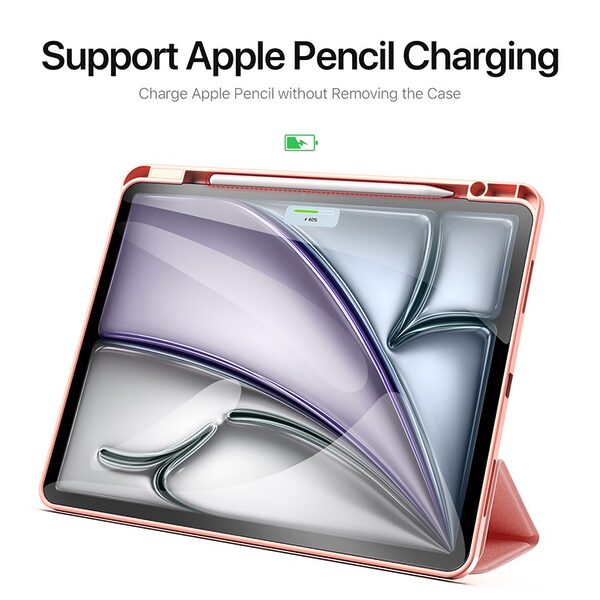 Θήκη iPad Air (2024) 13" / iPad Air (2025) 13" DUX DUCIS Domo Series Tri-Fold με ειδική θέση για πενάκι και ενισχυμένη εσωτερική πλάτη ροζ - Image 3