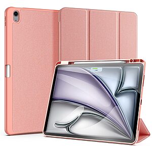 Θήκη iPad Air (2024) 13" / iPad Air (2025) 13" DUX DUCIS Domo Series Tri-Fold με ειδική θέση για πενάκι και ενισχυμένη εσωτερική πλάτη ροζ