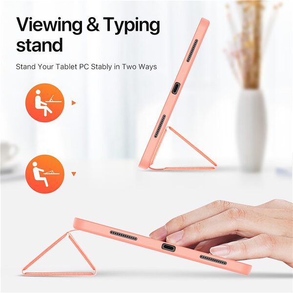 Θήκη iPad Air (2024) 13" / iPad Air (2025) 13" DUX DUCIS Domo Series Tri-Fold με ειδική θέση για πενάκι και ενισχυμένη εσωτερική πλάτη ροζ - Image 5