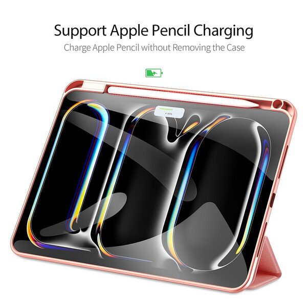 Θήκη iPad Pro (2024) 11" DUX DUCIS Domo Series Tri-Fold με ειδική θέση για πενάκι και ενισχυμένη εσωτερική πλάτη ροζ - Image 3