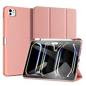Θήκη iPad Pro (2024) 11" DUX DUCIS Domo Series Tri-Fold με ειδική θέση για πενάκι και ενισχυμένη εσωτερική πλάτη ροζ