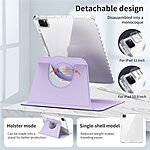 Θήκη iPad Pro (2024) 11" Mad Mask Rotary Stand Series, με 2 θέσεις στήριξης, Ανθεκτική σε πτώσεις, TPU και ενισχυμένη πλάτη μωβ - Image 5