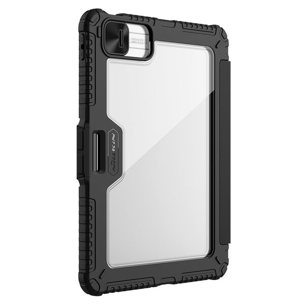 Θήκη iPad Pro (2024) 11" NiLLkin Bumper Series με συρόμενο κάλυμμα κάμερας Tri-Fold Flip Cover από TPU και διπλή ενισχυμένη αποσπώμενη πλάτη μαύρο - Image 3