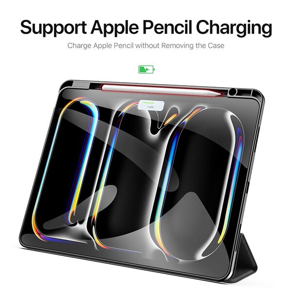 Θήκη iPad Pro (2024) 13" DUX DUCIS Domo Series Tri-Fold με ειδική θέση για πενάκι και ενισχυμένη εσωτερική πλάτη μαύρο - Image 3