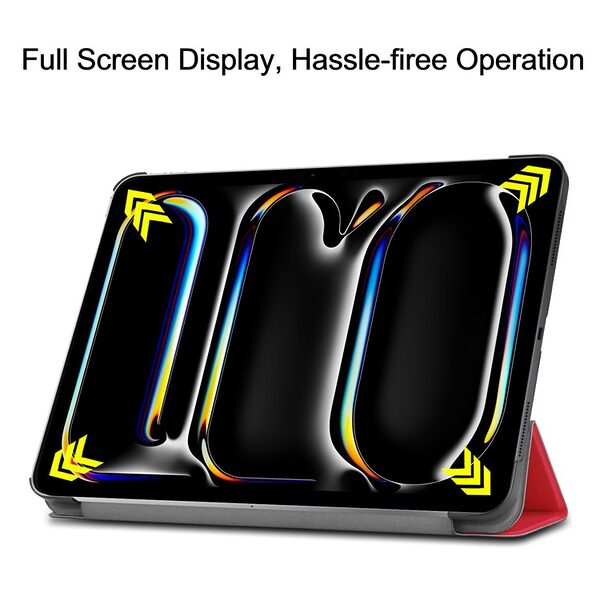 Θήκη iPad Pro (2024) 13" Mad Mask Tri-Fold, Συνθετικό Δέρμα, Shock Resistant, Smart Cover κόκκινο - Image 5