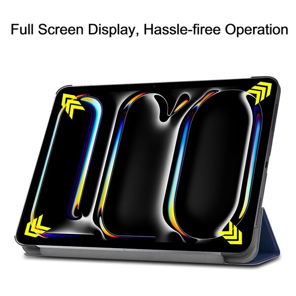 Θήκη iPad Pro (2024) 13" Mad Mask Tri-Fold, Συνθετικό Δέρμα, Shock Resistant, Smart Cover μπλε - Image 5