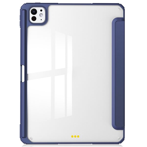 Θήκη iPad Pro (2024) 13" Mad Mask Tri-Fold με ειδική θέση για πενάκι και διάφανη ενισχυμένη πλάτη μπλε σκούρο - Image 2