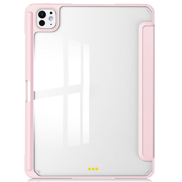 Θήκη iPad Pro (2024) 13" Mad Mask Tri-Fold με ειδική θέση για πενάκι και διάφανη ενισχυμένη πλάτη ροζ - Image 2