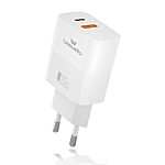 Leewello Fast Charger Kit 1 x φορτιστής (PD & QC 3.) 25W Fast Charger με θύρες 1xType-C + 1xUSB A και καλώδιο 65W USB-C σε USB-C (LW-CDQ20) - λευκός - Image 4