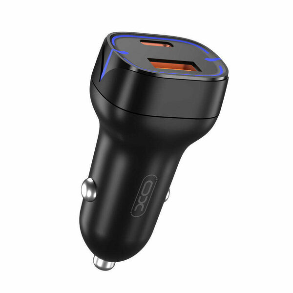 XO - USB & USB-C Φορτιστής Αυτοκινήτου 3A 20W με Θύρες: 1xUSB 1xType-C - Μαύρος - Image 1