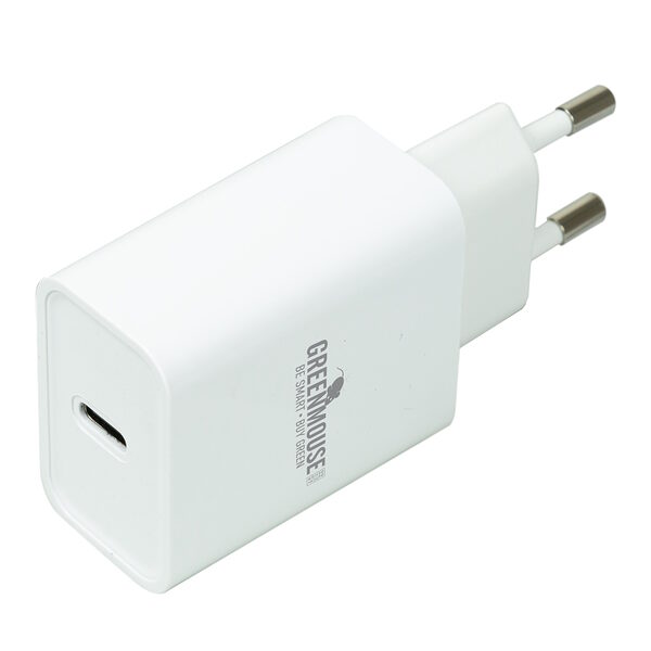 Wall Adapter USB-C Οικιακός φορτιστής PD 20W GreenMouse σε λευκό χρώμα - 46956678 - Image 1