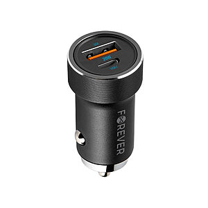 Forever CC‑06 Φορτιστής Αυτοκινήτου USB‑C + USB‑A, PD 3.0 & QC 3.0, 20 W – Μαύρος