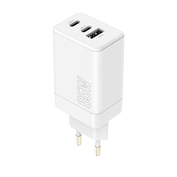 Maxlife MXTC‑08 (65ACC) Φορτιστής Επιτραπέζιος, 2× USB‑C & 1× USB‑A, 65 W – Λευκό - Image 1