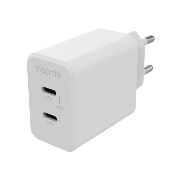 Mophie Speedport 45W 2xUSB-C GaN Fast Wall Charger Οικιακός φορτιστής ταχείας φόρτισης ισχύος 45W (λευκός) (409909299) - Image 1