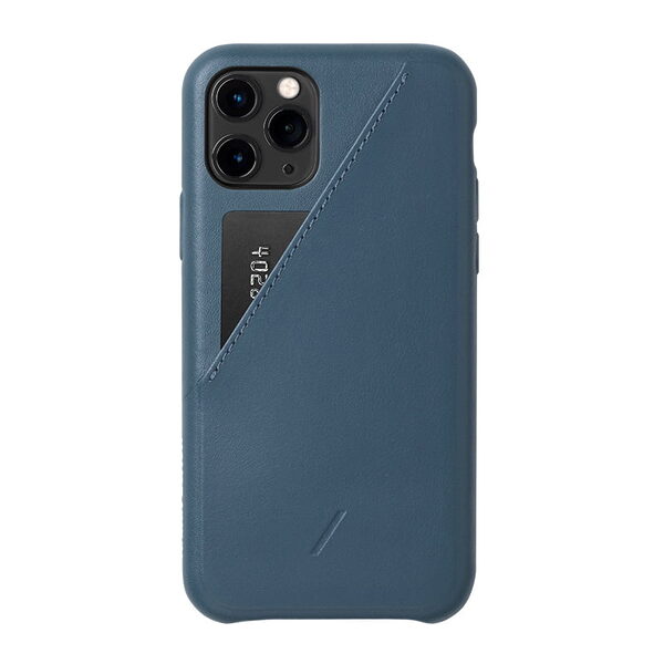Native Union Clic Card Δερμάτινη Θήκη προστασίας για Apple iPhone 11 Pro με υποδοχή για κάρτες – μπλε - Image 1